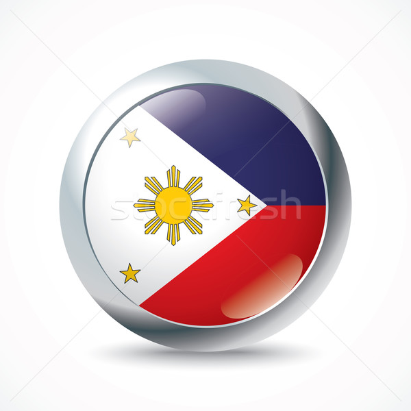 Филиппины флаг кнопки дизайна фон путешествия Сток-фото © ojal
