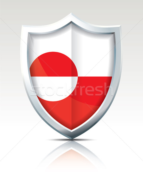 Shield with Flag of Greenland Stock photo © ojal