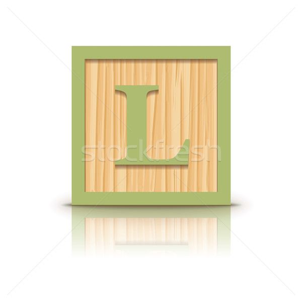 Vector letter L wooden alphabet block Stock photo © ojal