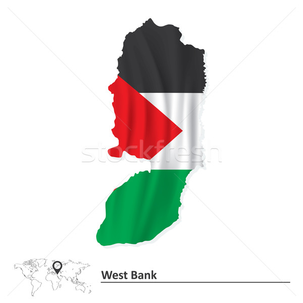 Map of West Bank with flag Stock photo © ojal