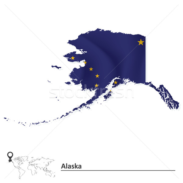 Map of Alaska with flag Stock photo © ojal
