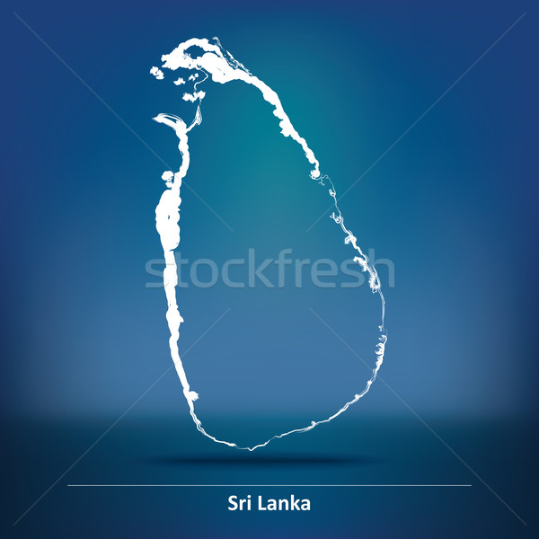 Doodle Map of Sri Lanka Stock photo © ojal