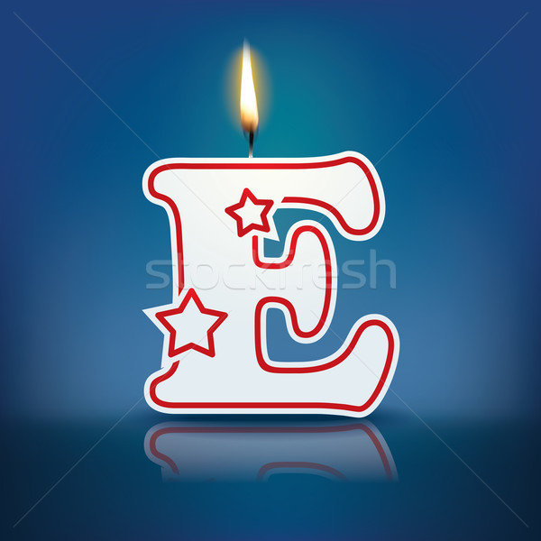 Candle letter E with flame Stock photo © ojal