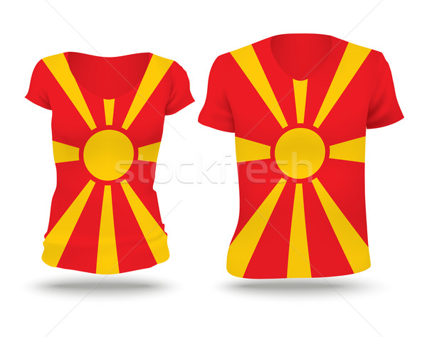 флаг рубашку дизайна Македонии женщину человека Сток-фото © ojal