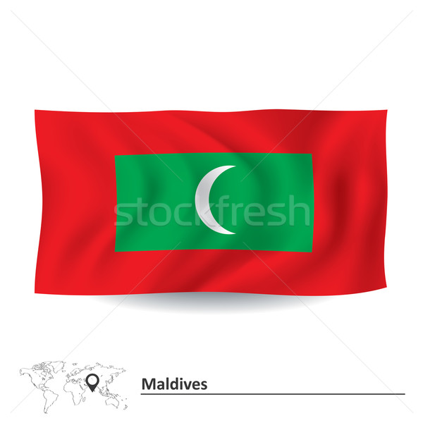 Zászló Maldív-szigetek terv háttér utazás sziluett Stock fotó © ojal