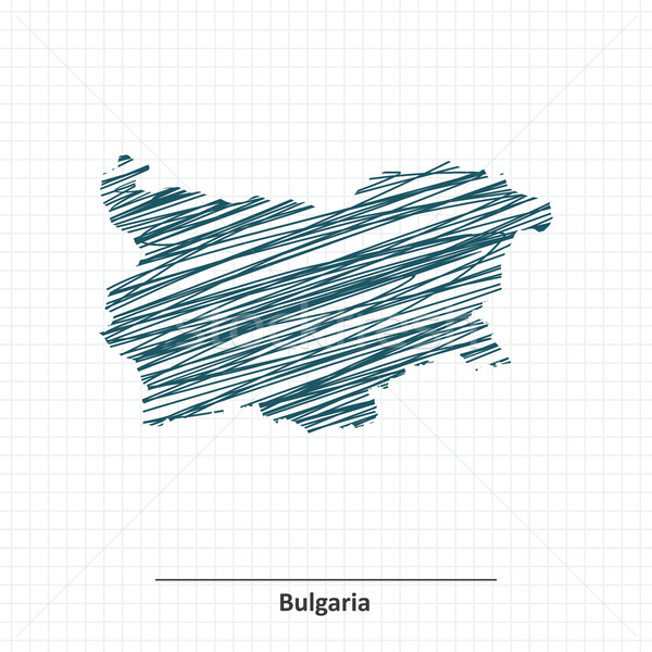 Doodle schets Bulgarije kaart ontwerp wereld Stockfoto © ojal