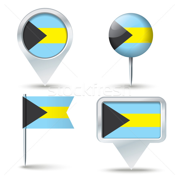 Map pins with flag of Bahamas Stock photo © ojal