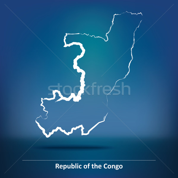 Garabato mapa república Congo resumen viaje Foto stock © ojal