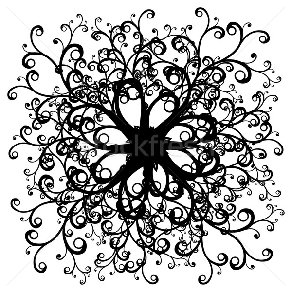 symmetrical curly black and white illustration Stock photo © ojal