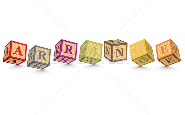 Stock photo: Word ARRANGE written with alphabet blocks