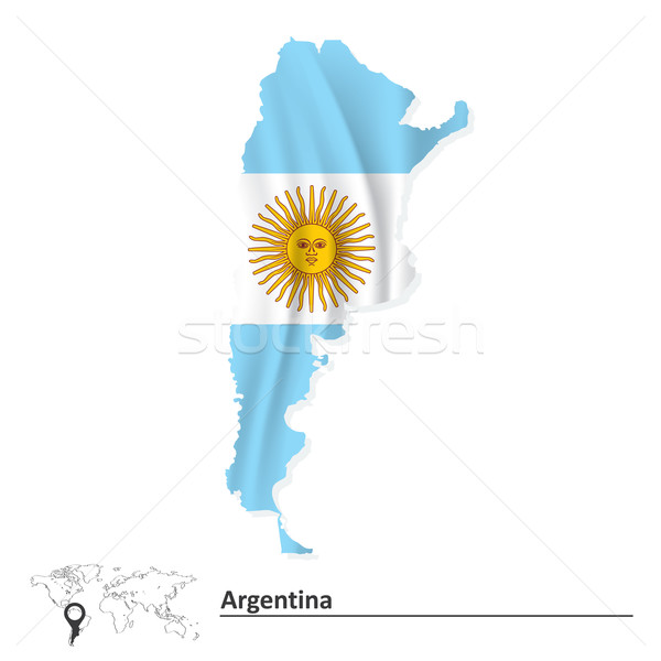 Map of Argentina with flag Stock photo © ojal