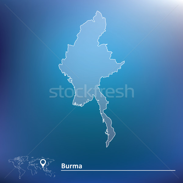 Térkép Burma zászló fehér vidék Ázsia Stock fotó © ojal