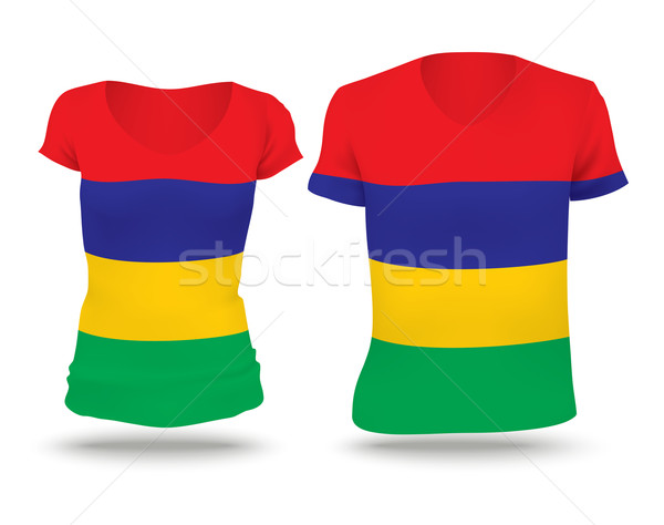 Bandiera shirt design Mauritius donna uomo Foto d'archivio © ojal