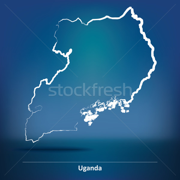 Сток-фото: болван · карта · Уганда · Мир · знак · диаграммы