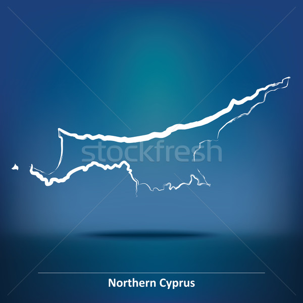 Doodle kaart noordelijk Cyprus textuur wereld Stockfoto © ojal