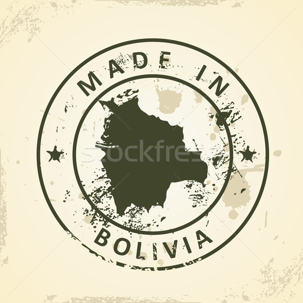 Stempel Karte Bolivien Grunge Ozean Malerei Stock foto © ojal