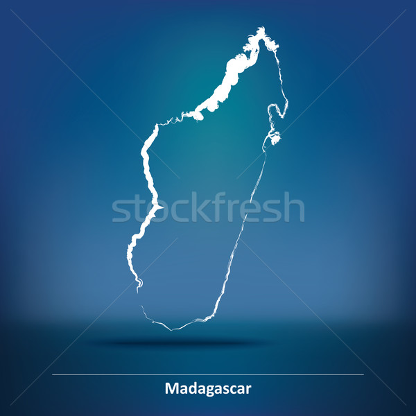 Doodle kaart Madagascar textuur achtergrond reizen Stockfoto © ojal
