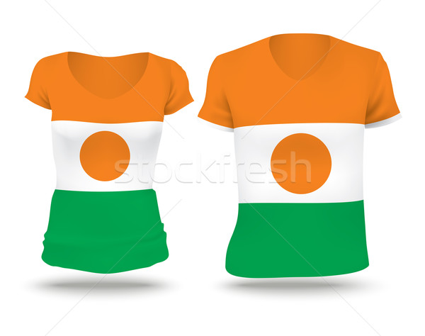 Banderą shirt projektu Niger kobieta człowiek Zdjęcia stock © ojal