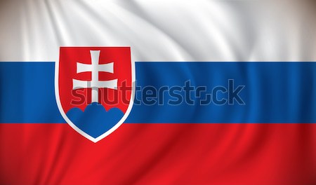 Foto stock: Bandera · Eslovaquia · fondo · marco · viaje · silueta