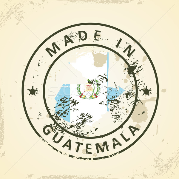 ştampila hartă pavilion Guatemala grunge oraş Imagine de stoc © ojal