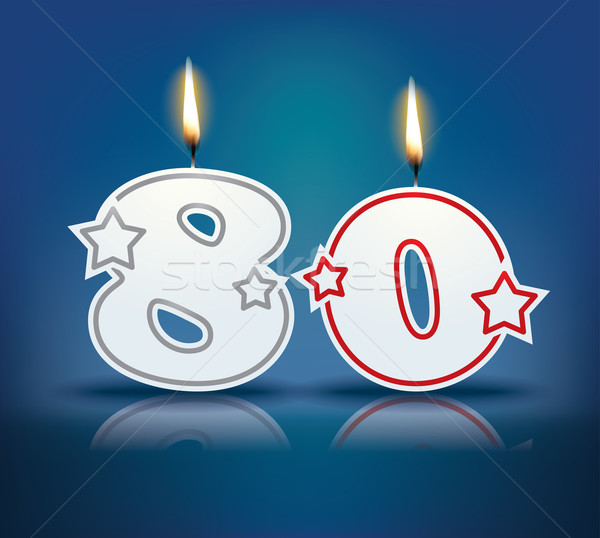 Anniversaire bougie nombre 80 flamme eps [[stock_photo]] © ojal