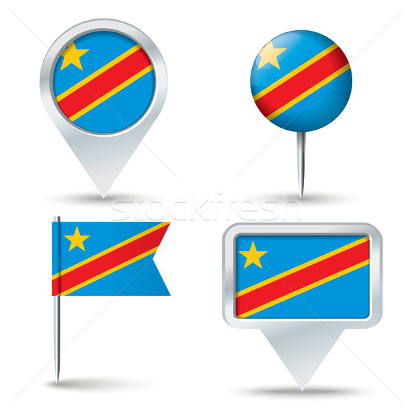 Harita bayrak Kongo iş yol beyaz Stok fotoğraf © ojal