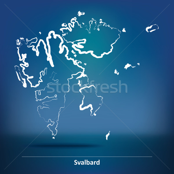 Doodle Map of Svalbard Stock photo © ojal