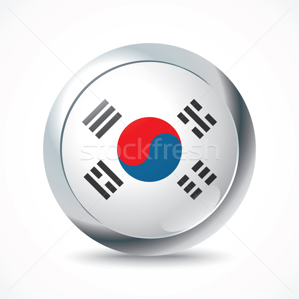 Güney Kore bayrak düğme doku dünya arka plan Stok fotoğraf © ojal