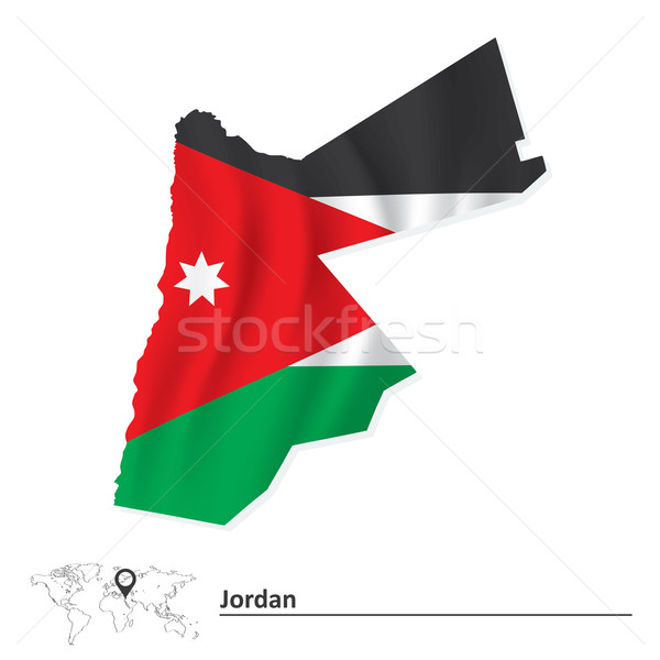 Map of Jordan with flag Stock photo © ojal