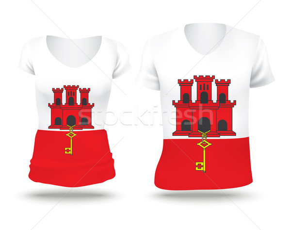 Flag shirt design of Gibraltar Stock photo © ojal