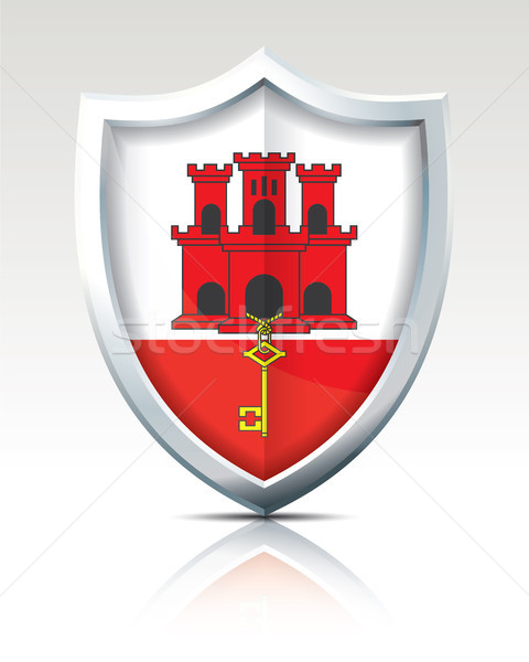 Shield with Flag of Gibraltar Stock photo © ojal