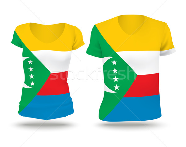 Bandera camisa diseno Comoras mujer hombre Foto stock © ojal
