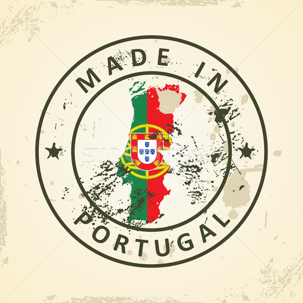 Bandeira no mapa de Portugal