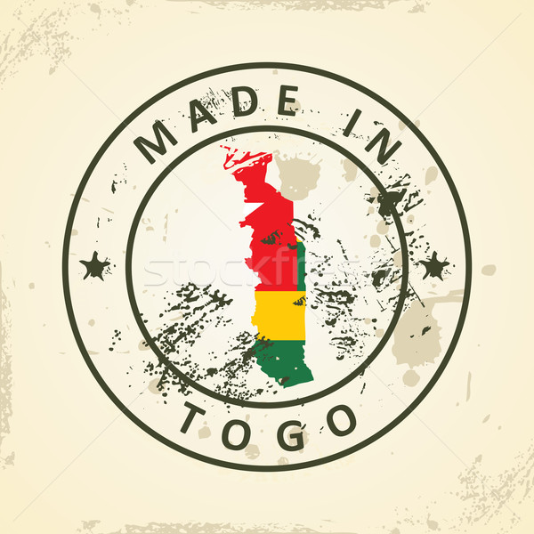 Stamp with map flag of Togo Stock photo © ojal