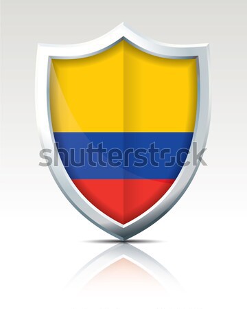 Escudo bandera Colombia ciudad fondo signo Foto stock © ojal