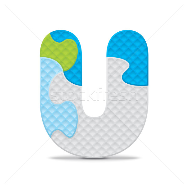 Vector letter U written with alphabet puzzle Stock photo © ojal