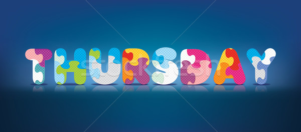Vector THURSDAY written with alphabet puzzle Stock photo © ojal