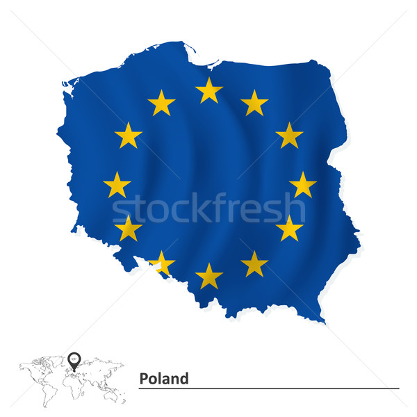 Map of Poland with European Union flag Stock photo © ojal