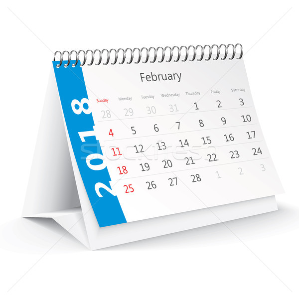 February 2018 desk calendar Stock photo © ojal