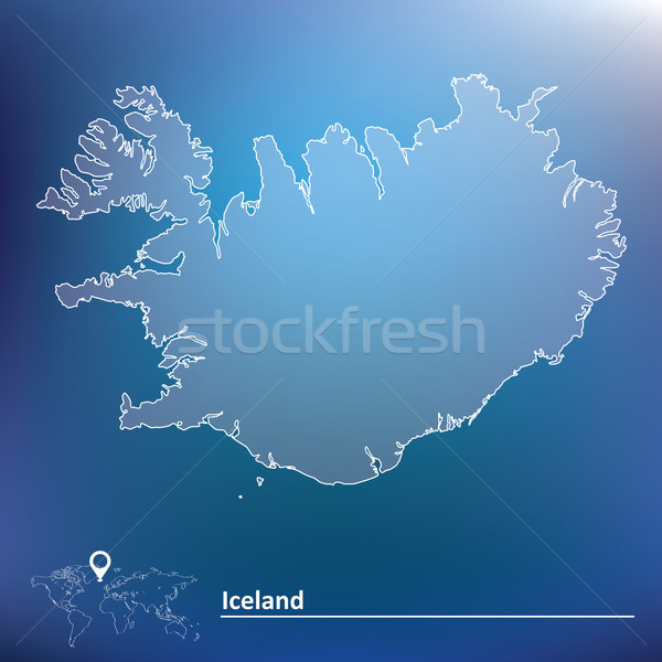 Сток-фото: карта · Исландия · текстуры · Мир · искусства · синий