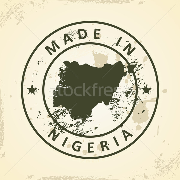 Tampon carte Nigeria grunge monde vert Photo stock © ojal