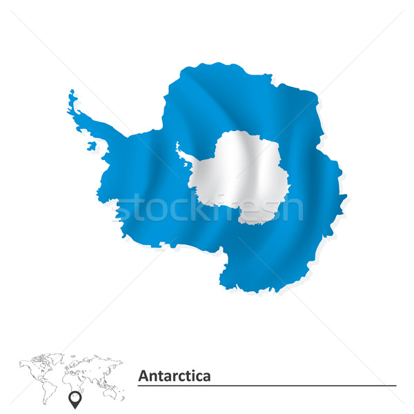 Map of Antarctica with flag Stock photo © ojal