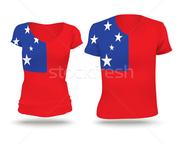 Vlag shirt ontwerp Samoa man vrouwen Stockfoto © ojal