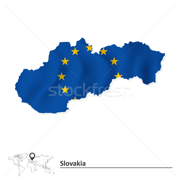Map of Slovakia with European Union flag Stock photo © ojal