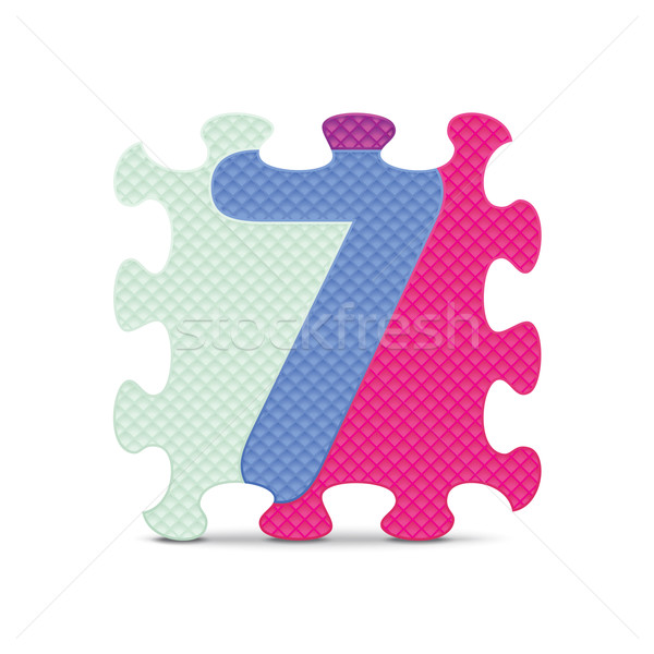 Vector number 7 written with alphabet puzzle Stock photo © ojal
