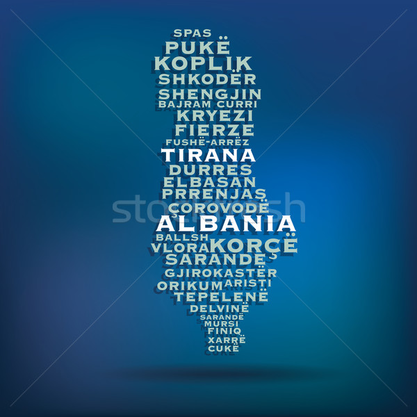 Albania hartă nume orase textură abstract Imagine de stoc © ojal