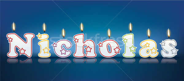 NICHOLAS written with burning candles Stock photo © ojal