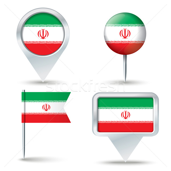 Map pins with flag of Iran Stock photo © ojal