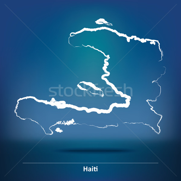 Doodle Map of Haiti Stock photo © ojal