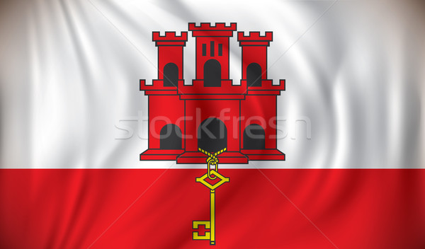 Banderą gibraltar sztuki sylwetka kraju gruntów Zdjęcia stock © ojal